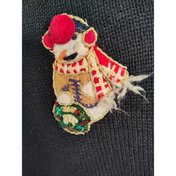 Vintage Heirloom Collectibles Snowman Ugly Christmas Full Zip Sweater Size XL - Picture 5 of 13